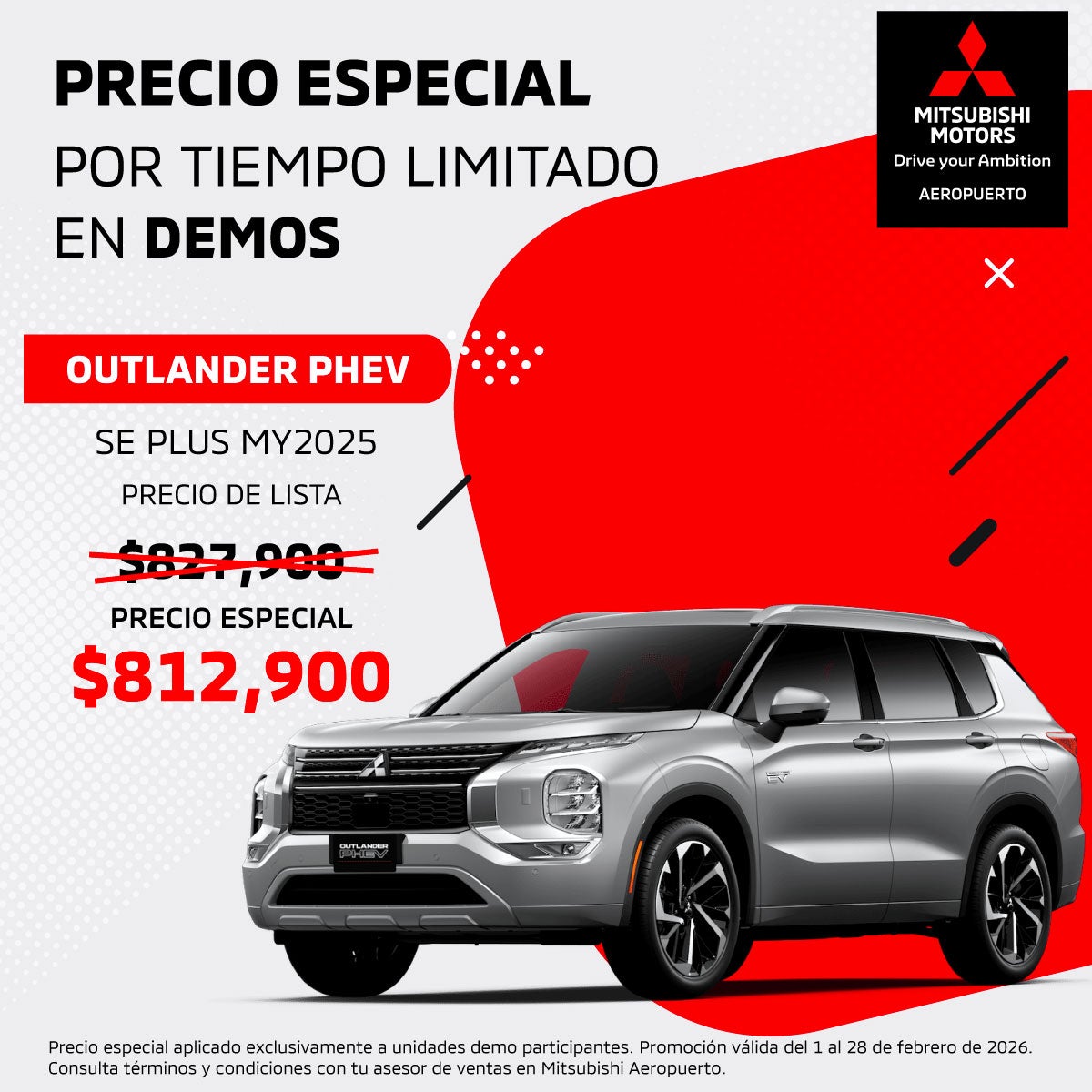 Outlander PHEV SE Plus 2025: Tecnología Híbrida en Demo